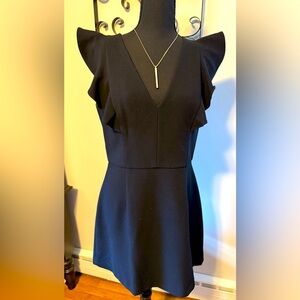 French Connection Black Ruffle Sleeve Blouse